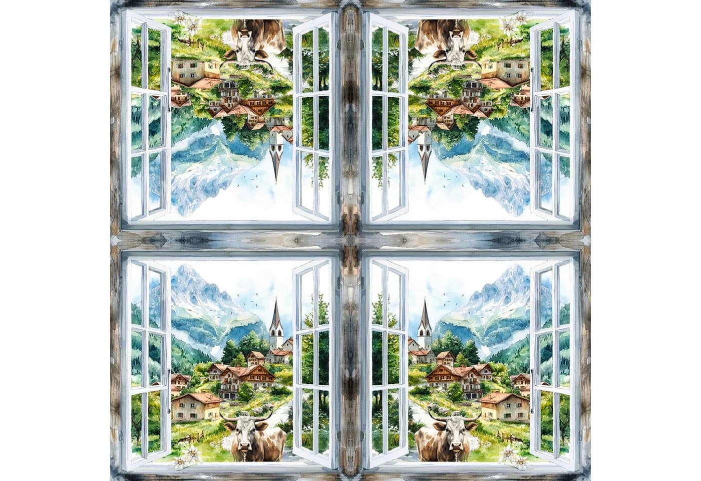 ti-flair Papierserviette 3-lagig Alpenblick Motiv 33x33cm