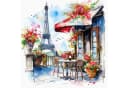ti-flair Papierserviette 33x33cm 3-lagig Paris Café & Blumen Motiv 20 Stück Bild 2