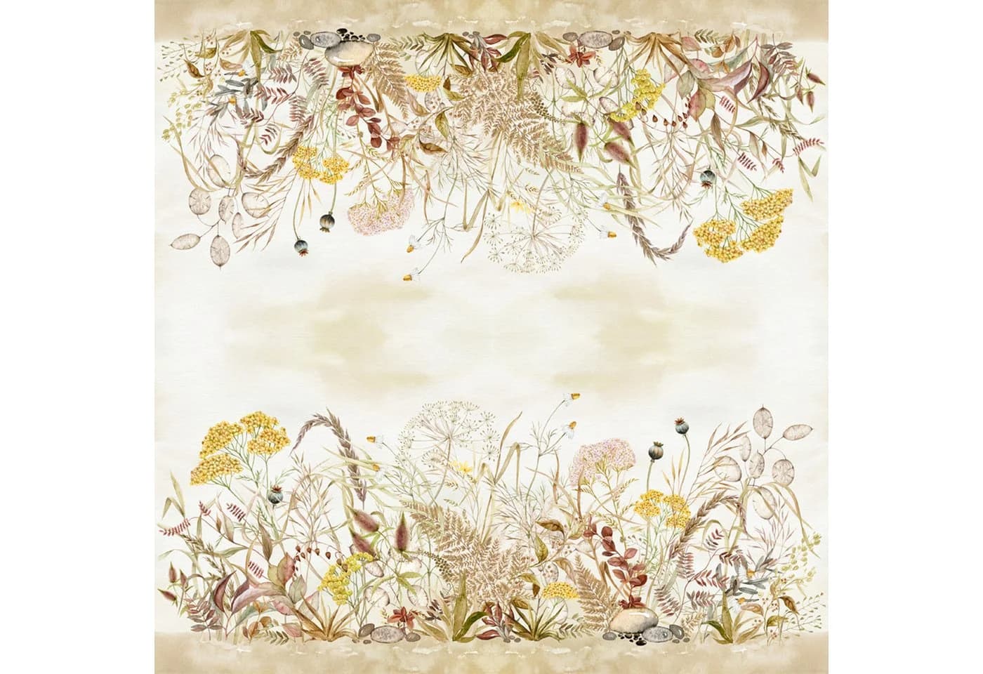 ti-flair Papierserviette 3-lagig Herbstblumen Motiv Beige/Braun 33x33cm
