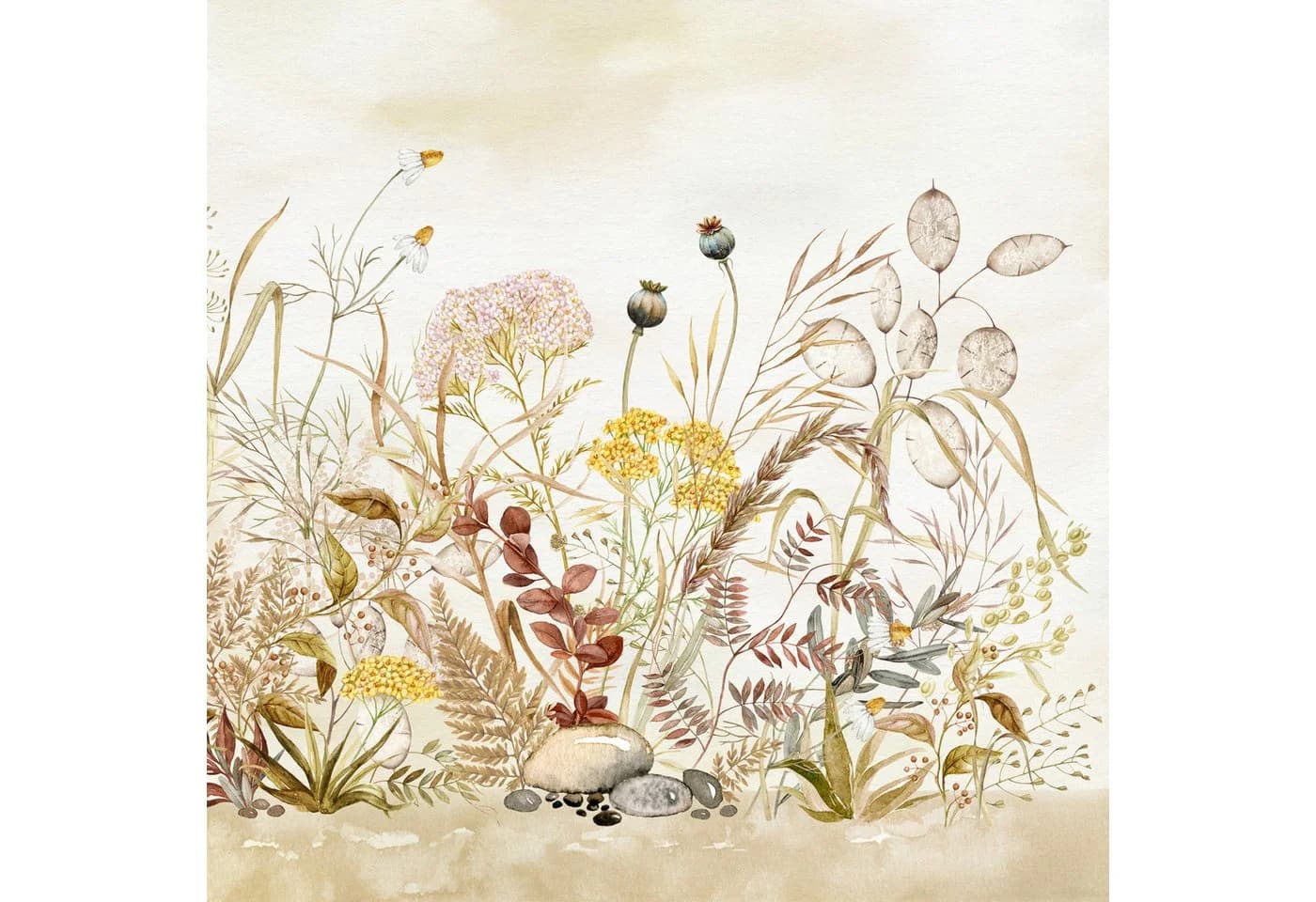 ti-flair Papierserviette 3-lagig Herbstblumen Motiv Beige/Braun 33x33cm - Bild 2