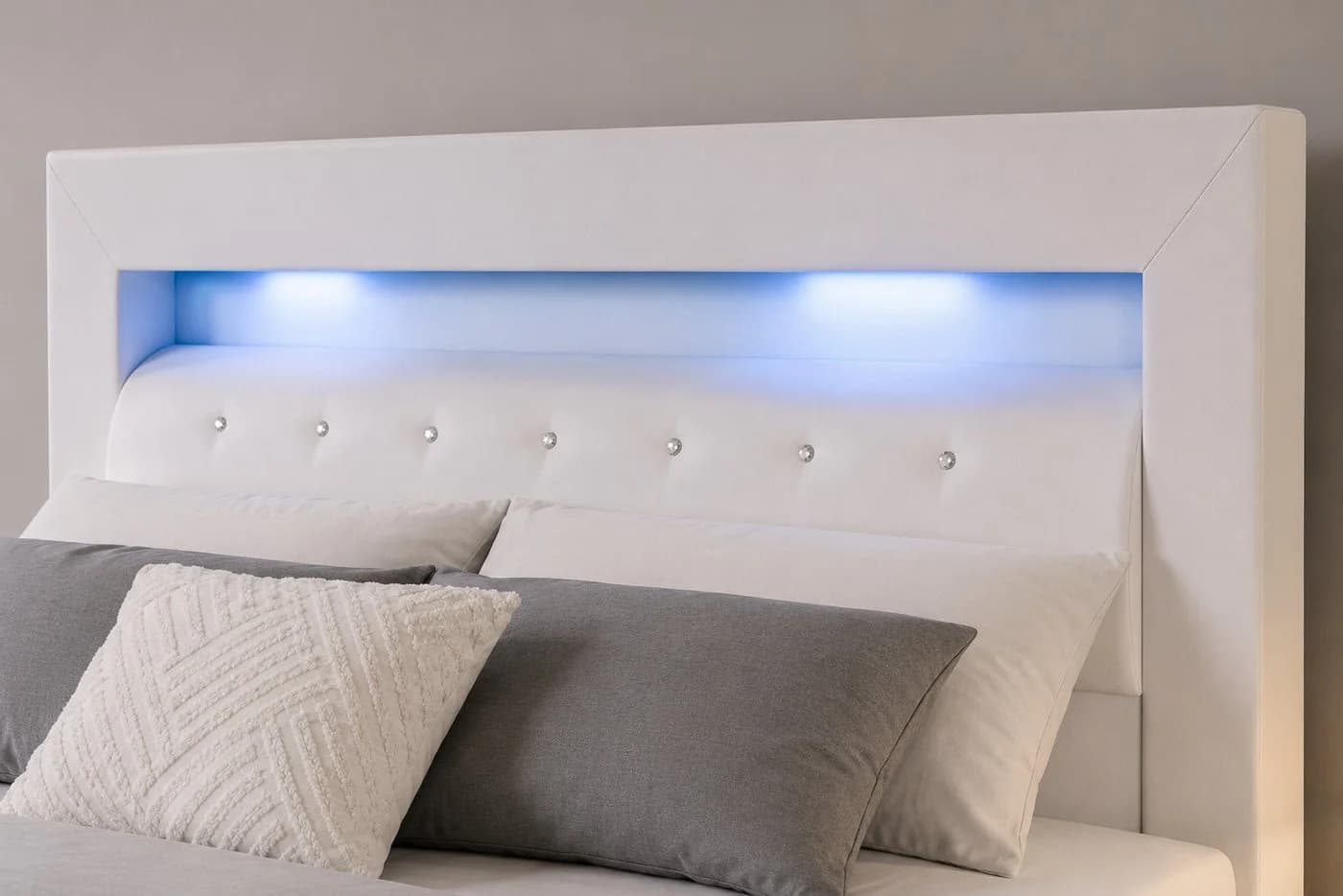 inter Boxspringbett Monaco Weiß mit LED und 7-Zonen Matratze - Bild 3