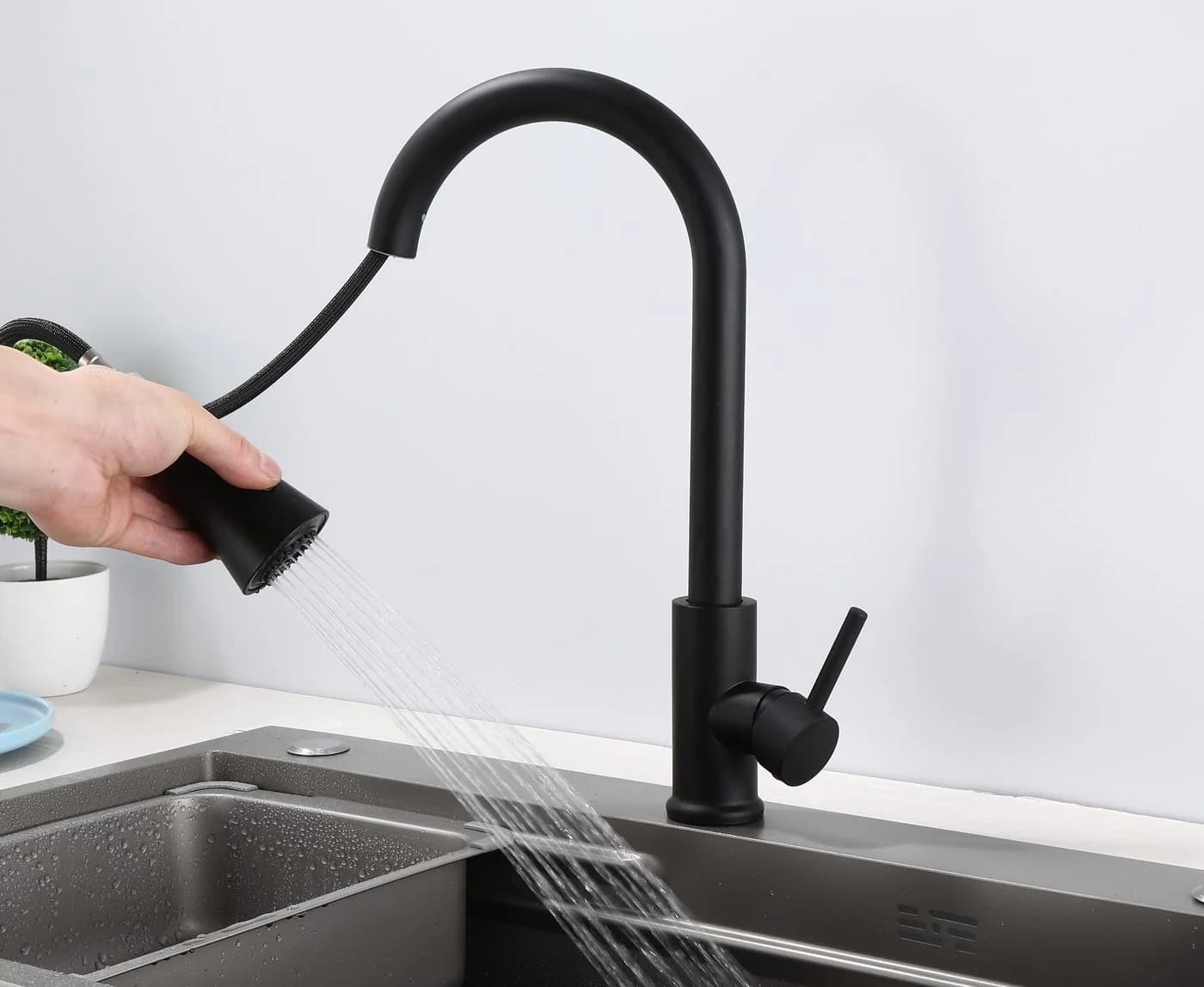 inter Küchenarmatur 360° Wasserhahn Schwarz GMF801 - Bild 5