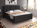 inter Boxspringbett Oslo Schwarz Kunstleder mit Matratzen und Topper Bild 1