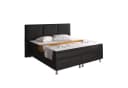 inter Boxspringbett Oslo Schwarz Kunstleder mit Matratzen und Topper Bild 2