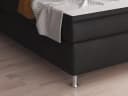 inter Boxspringbett Oslo Schwarz Kunstleder mit Matratzen und Topper Bild 4