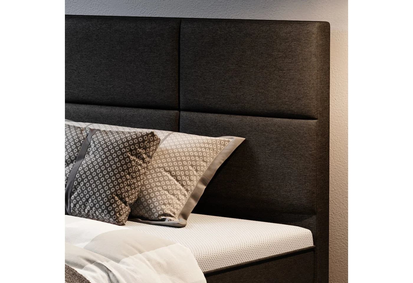inter Boxspringbett Rotterdam Plus Schwarz 180x200 cm mit 7-Zonen-Matratzen - Bild 4