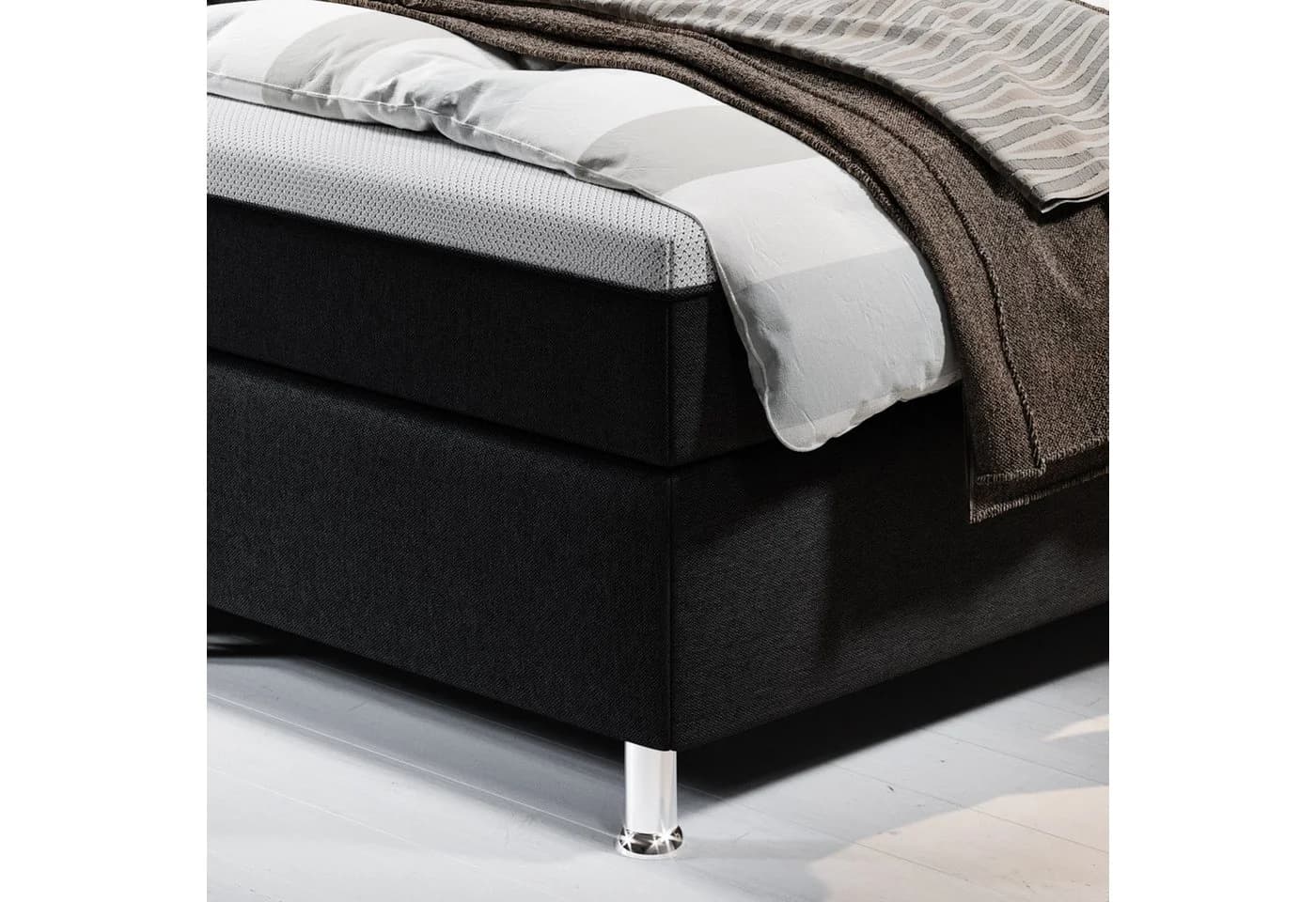 inter Boxspringbett Rotterdam Plus Schwarz 180x200 cm mit 7-Zonen-Matratzen - Bild 5