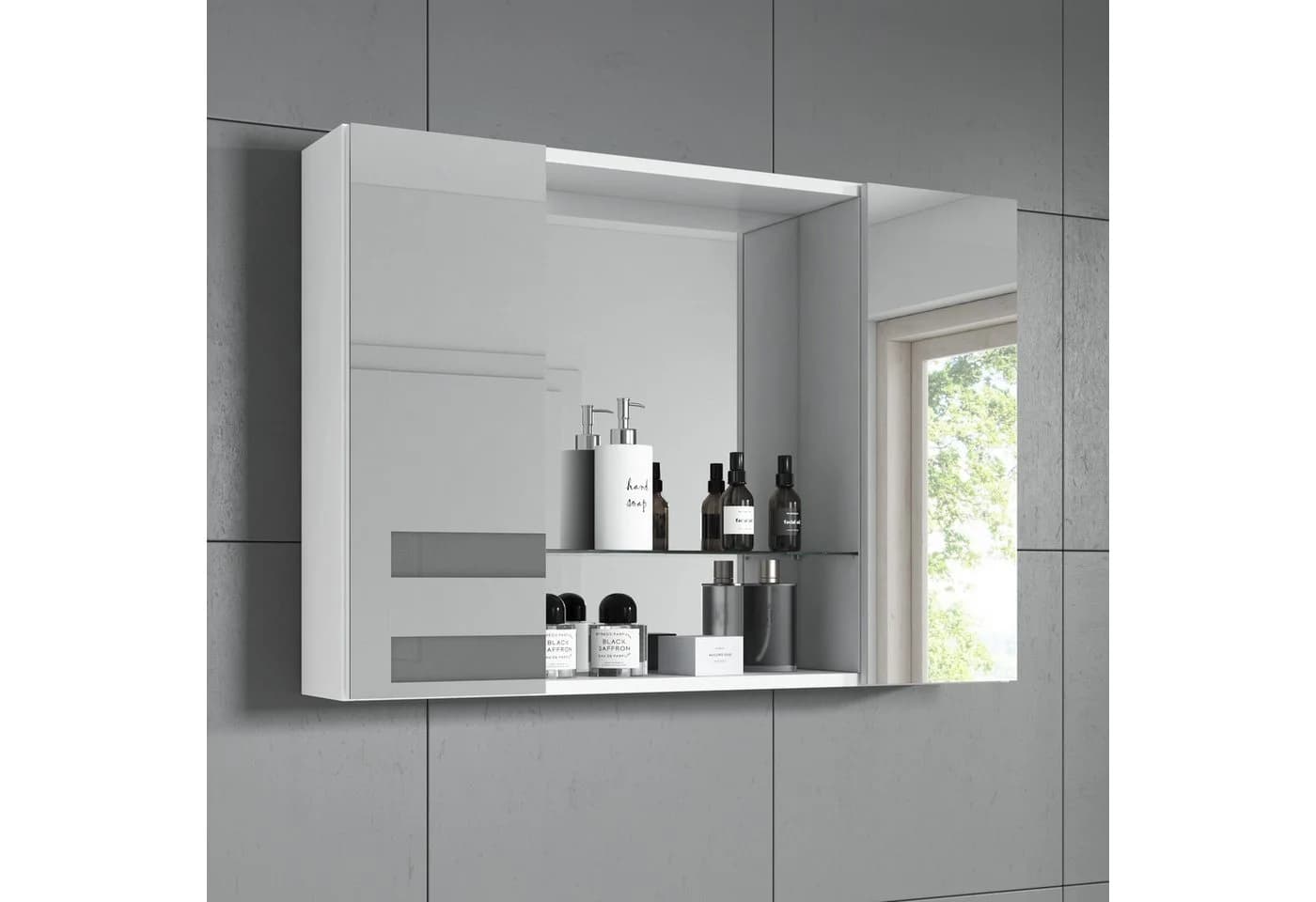 inter Spiegelschrank Debby weiß 85cm 2-türig - Bild 2