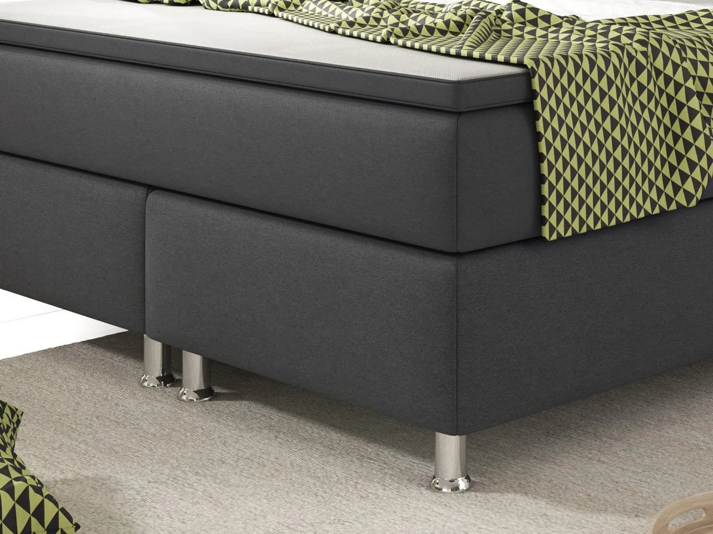 inter Boxspringbett K-01 Schlafzimmerbett 180x200 cm inkl. Topper und Matratzen - Bild 5