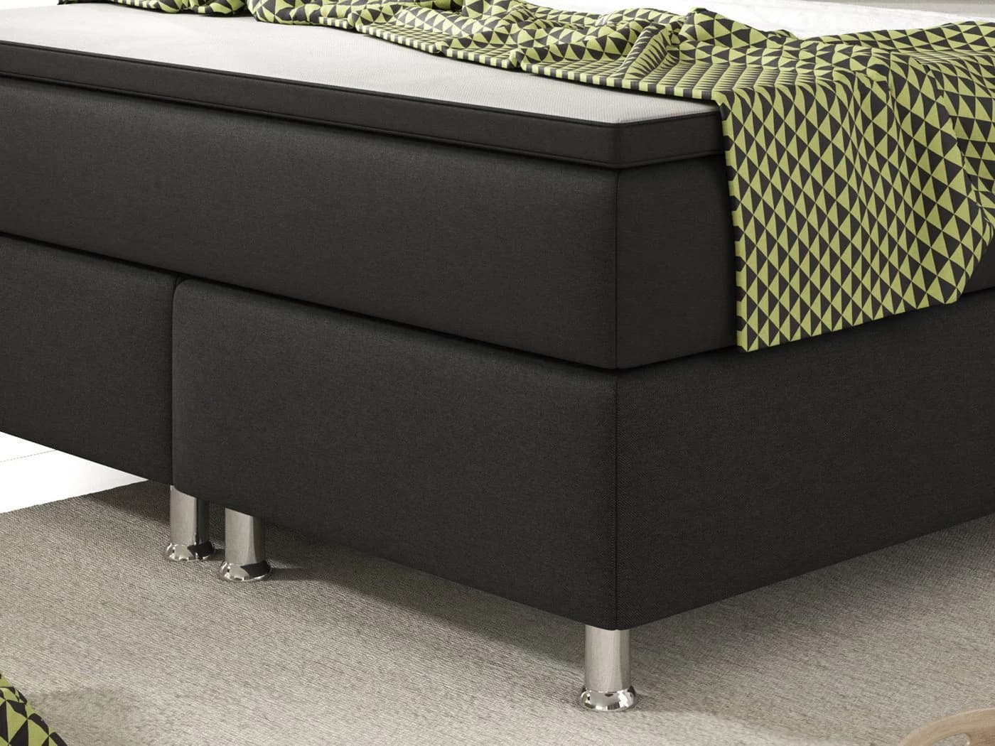inter Boxspringbett K-01 Schlafzimmerbett 180x200 cm inkl. Topper und Matratzen - Bild 5