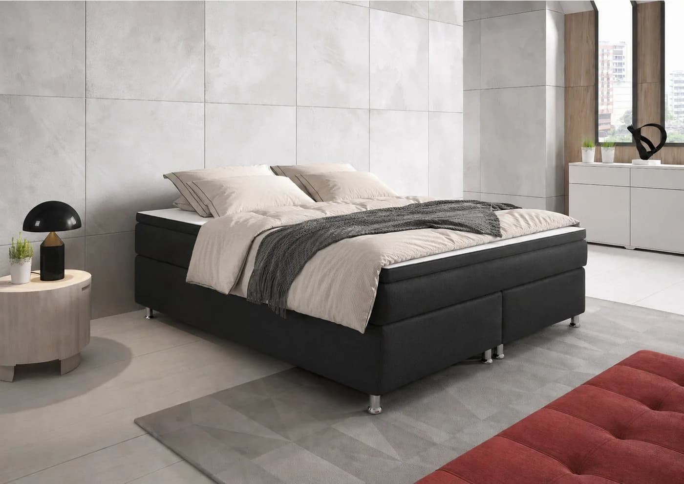 inter Boxspringbett 140x200 cm mit 7-Zonen Federkern & Topper - Bild 2