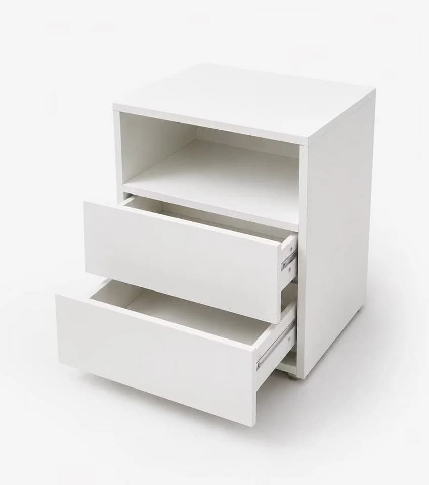 inter Nachtkonsole Nako Weiß Hochglanz 2 Schubladen - Bild 3