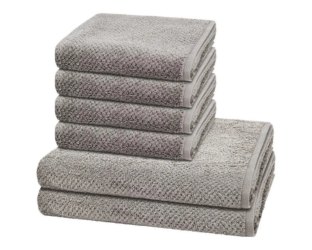 Cawö Handtuch Set Pure 6-tlg. Grau Walkfrottee - Bild 2