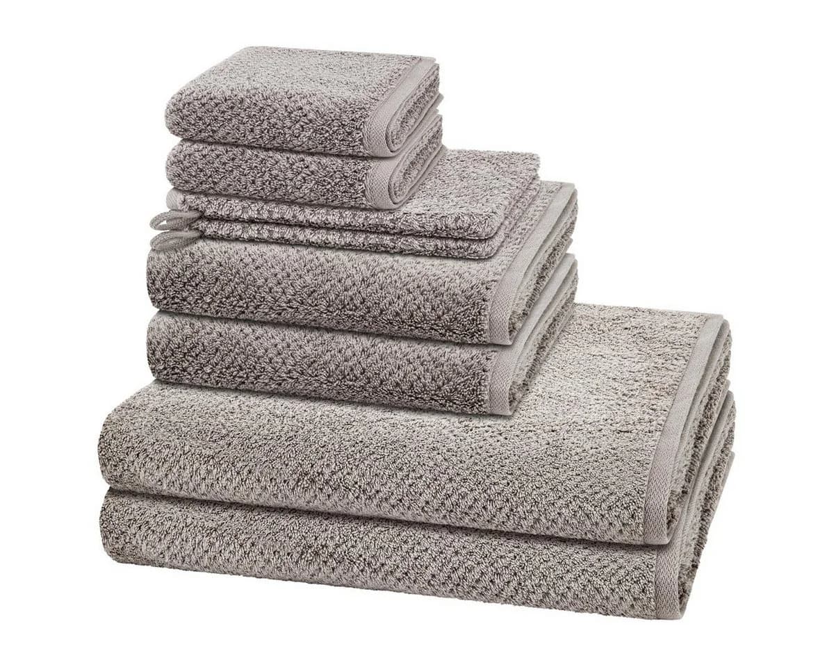 Cawö Handtuch Set Pure 8-tlg. Grau Walkfrottee Baumwolle - Bild 2