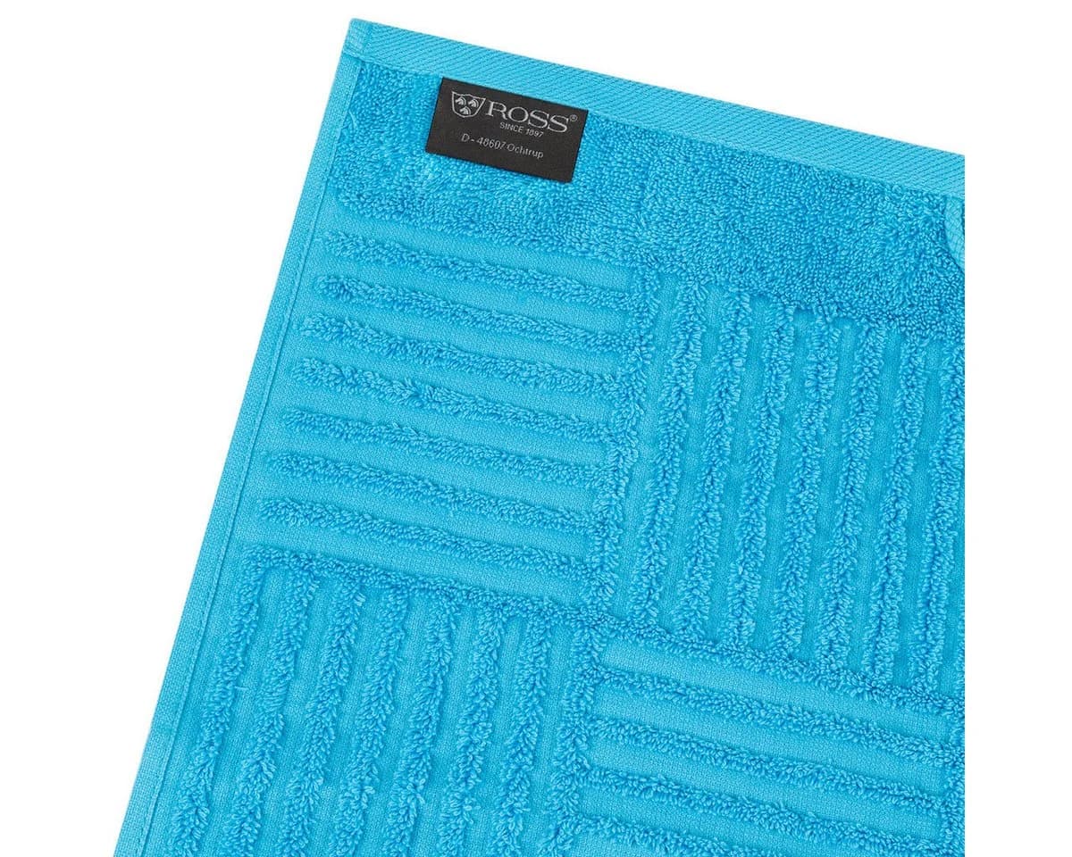 ROSS Handtuch Set Carre 6-tlg. Blau Walkfrottee