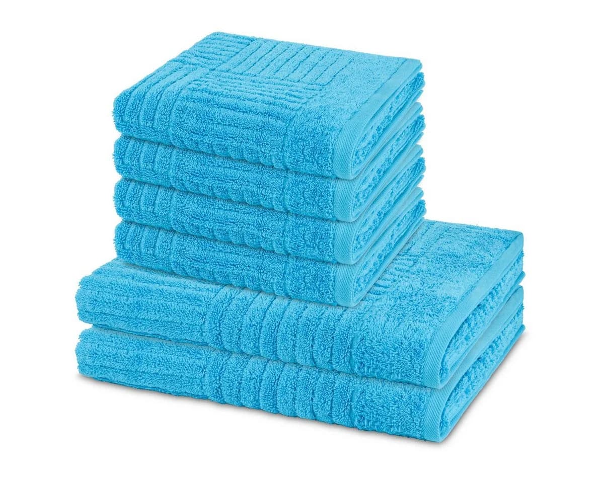 ROSS Handtuch Set Carre 6-tlg. Blau Walkfrottee - Bild 2