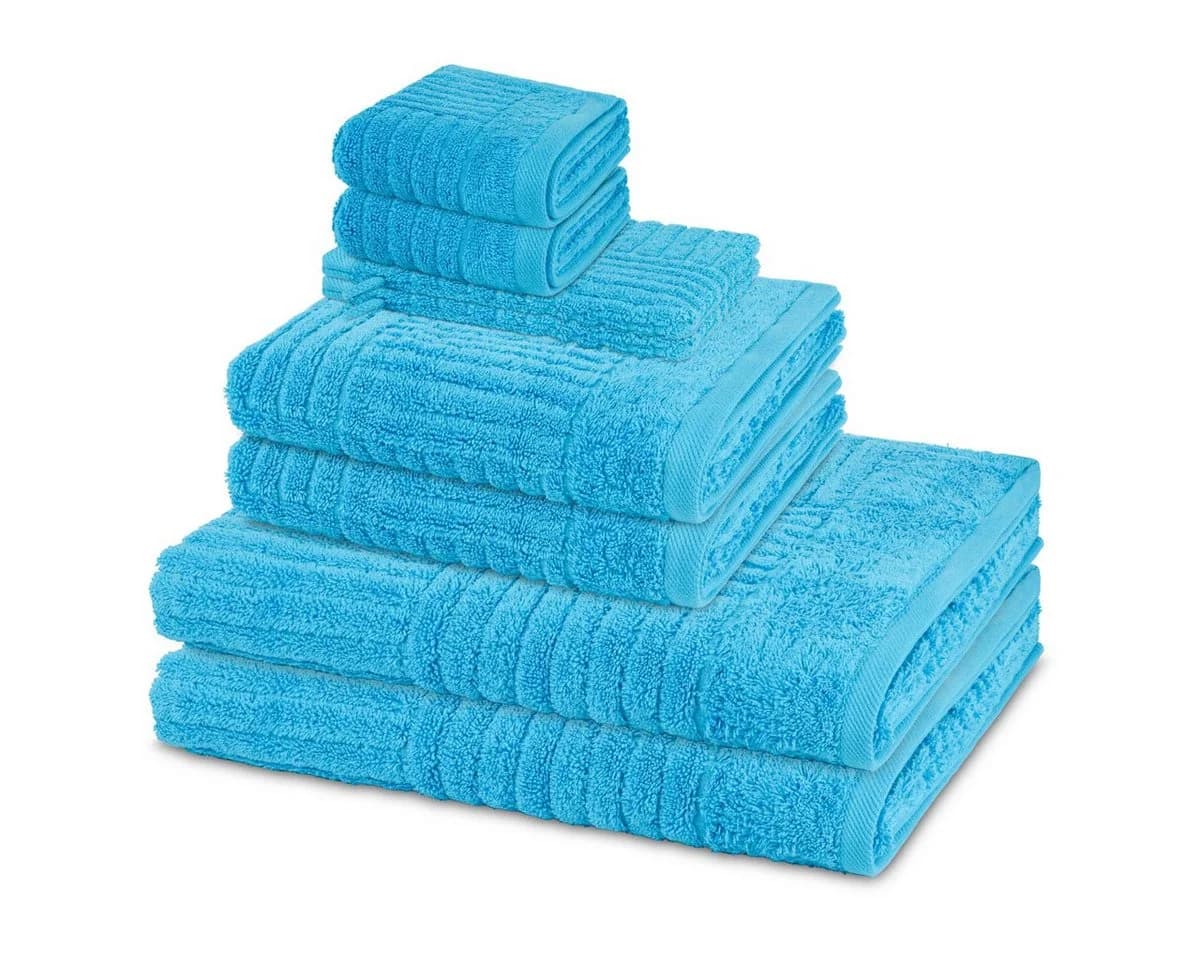 ROSS Handtuch Set Carre 8-tlg. Ozean Blau Walkfrottee Baumwolle - Bild 2