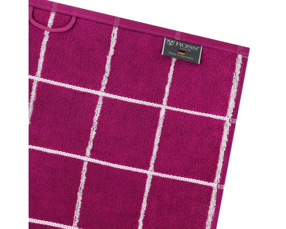 ROSS Handtuch Set Sensual Skin Karo Fuchsia 4-tlg. Walkfrottee