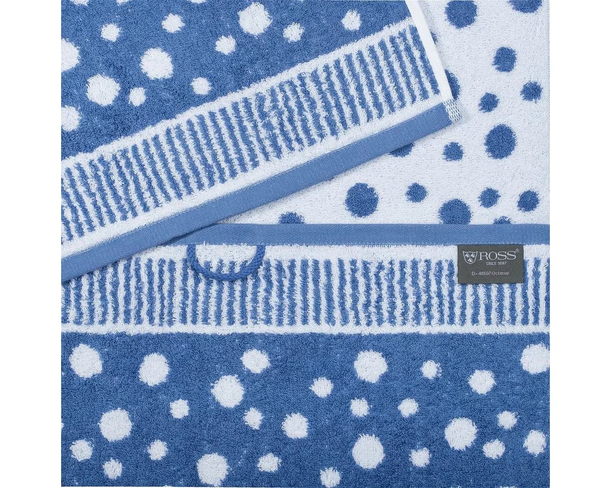 ROSS Handtuch Set Punkte allover Frottee 4-tlg. Baumwolle Blau - Bild 3