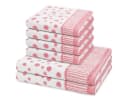 ROSS Handtuch Set Punkte allover Frottee 6-tlg. Altrosa Baumwolle Bild 2