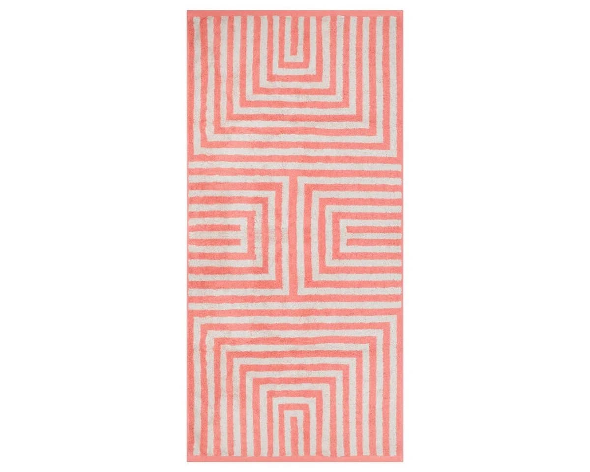 ROSS Handtuch Set Grafik 4-tlg. Rot/Grau Baumwolle Frottee