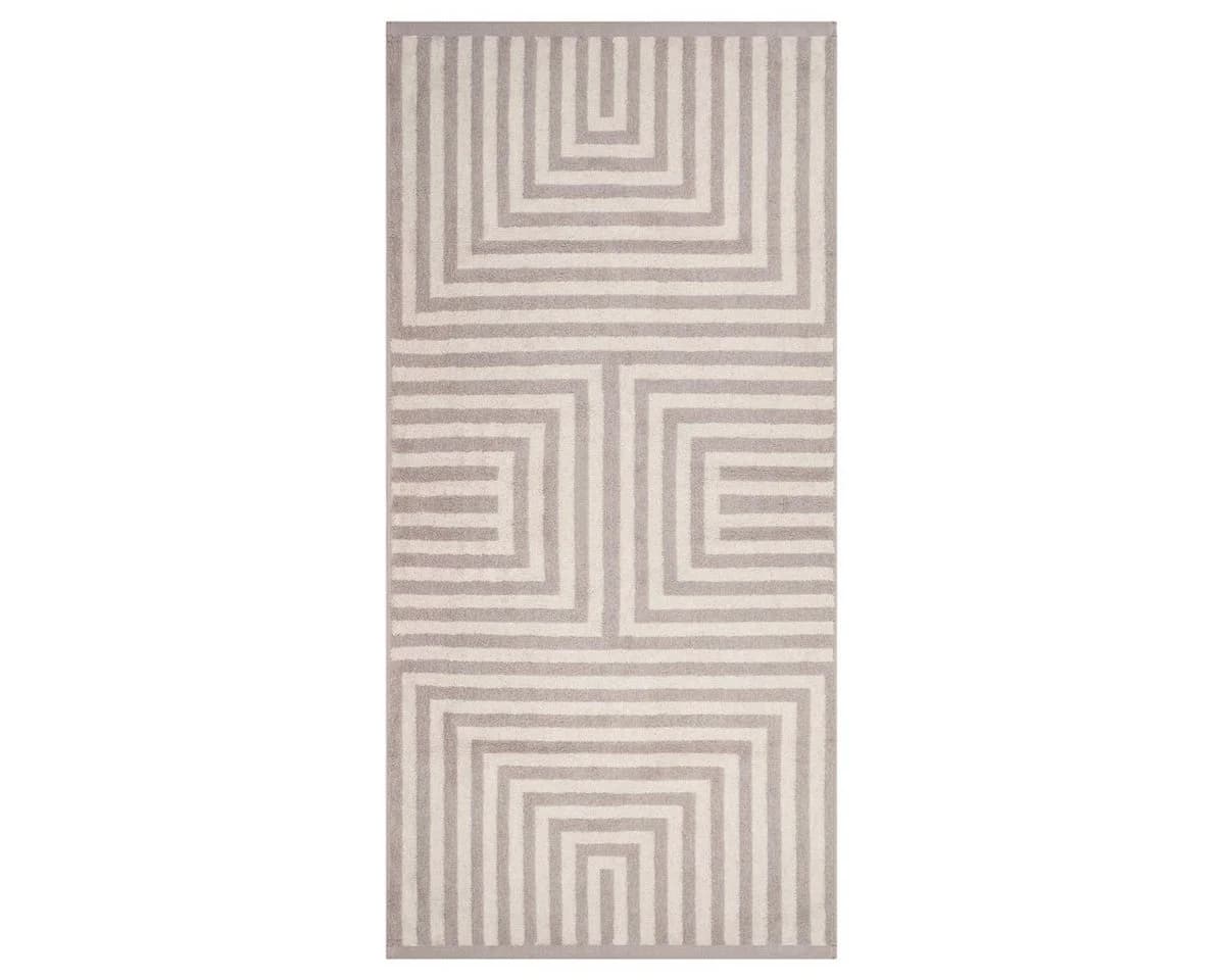ROSS Handtuch Set Grafik Frottee 6-tlg. Grau/Beige Baumwolle
