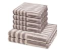 ROSS Handtuch Set Grafik Frottee 6-tlg. Grau/Beige Baumwolle Bild 2