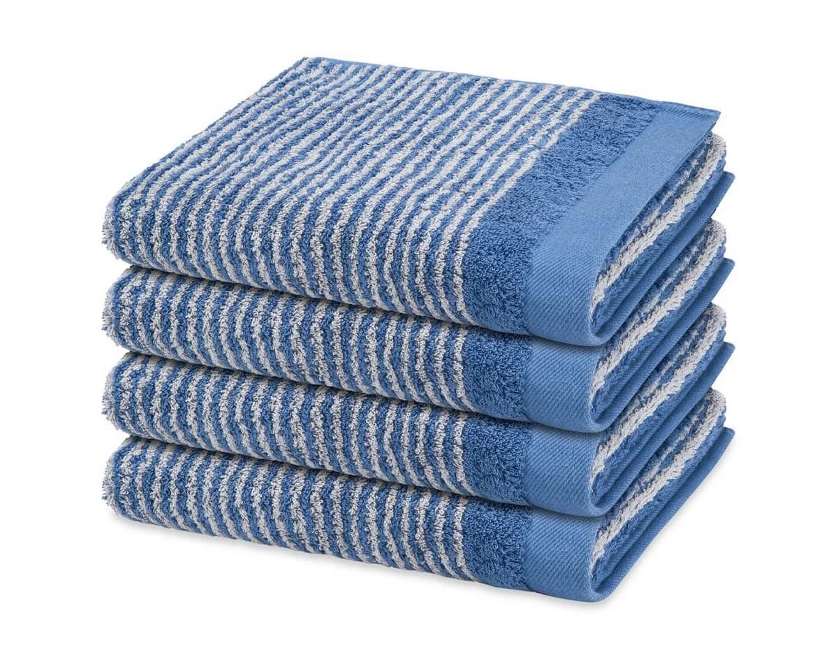 ROSS Handtuch Set Stripes 4-tlg. Frottee Baumwolle Blau - Bild 2