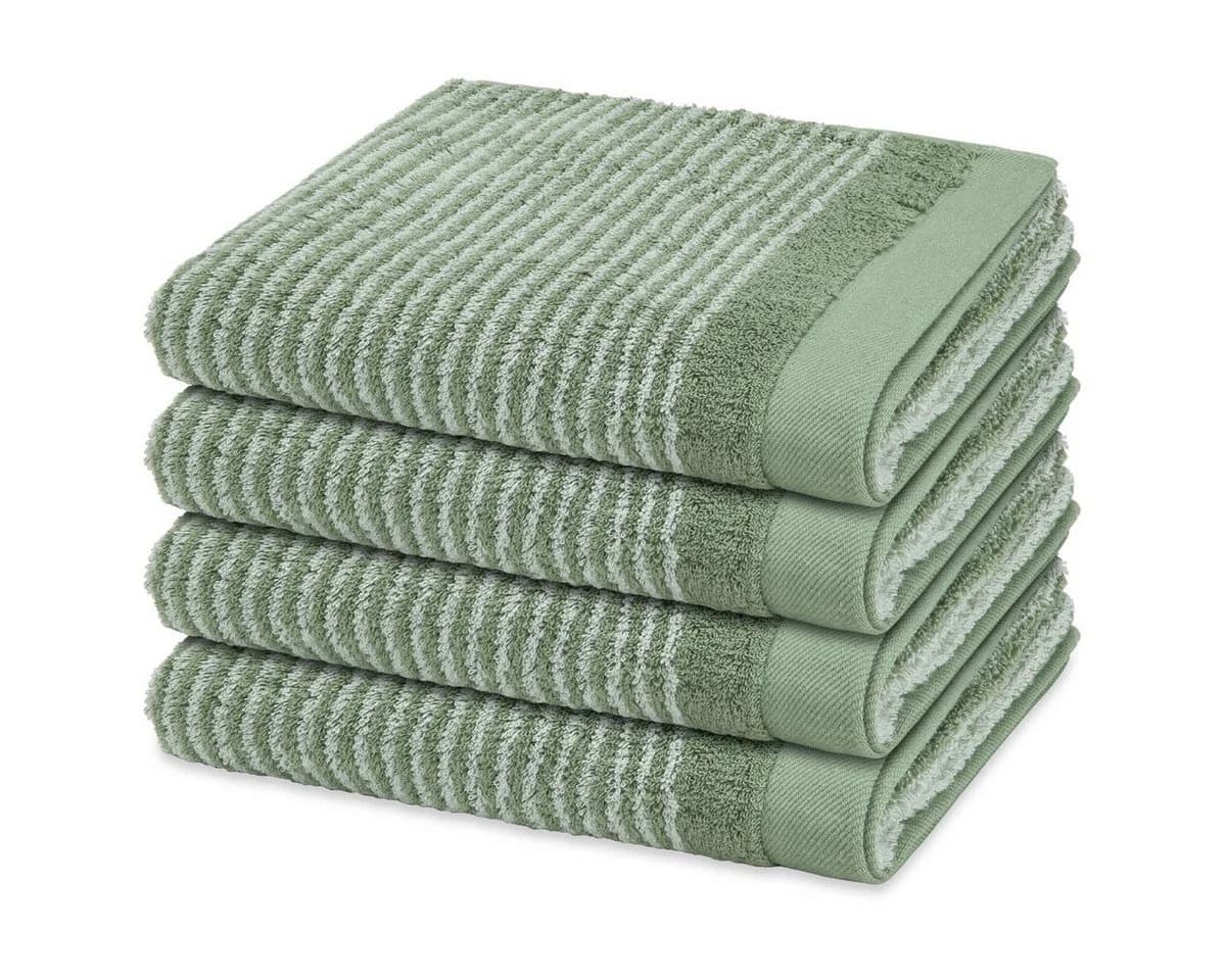 ROSS Handtuch Set Stripes 4-tlg. Grün Baumwolle Frottee - Bild 2