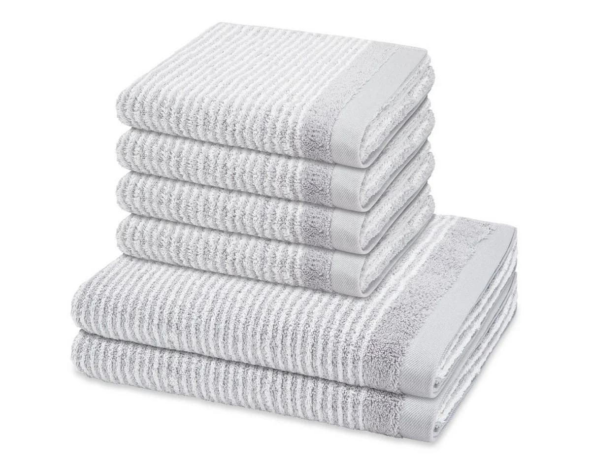 ROSS Handtuch Set Stripes Grau Frottee 6-tlg. 100% Baumwolle - Bild 2