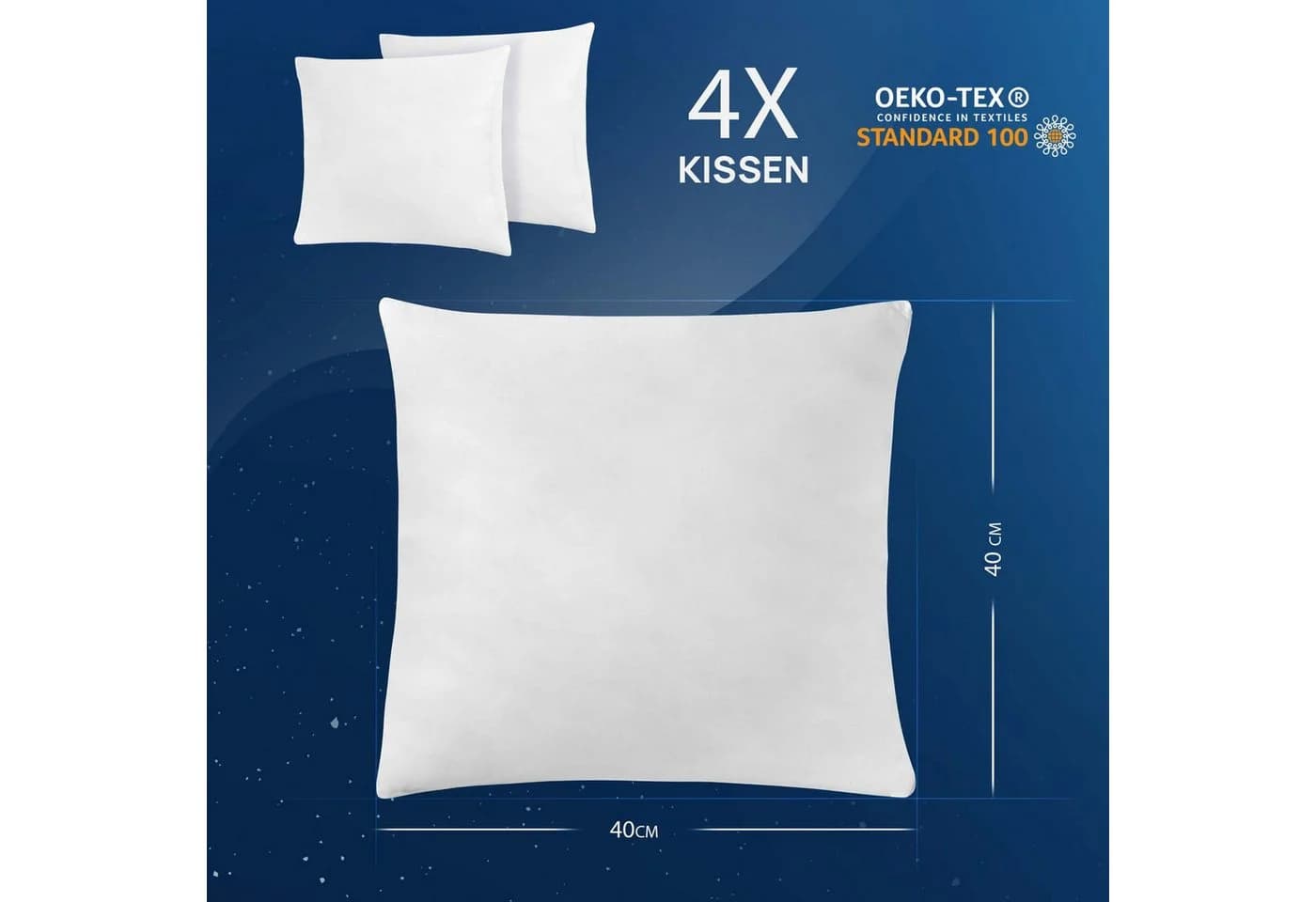 LILENO HOME Federkissen 40x40 cm 4er Set Baumwolle - Bild 5