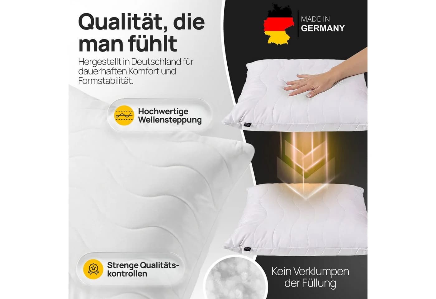 LILENO HOME Kopfkissen 50x50 cm Polyesterfüllung Allergikergeeignet - Bild 4