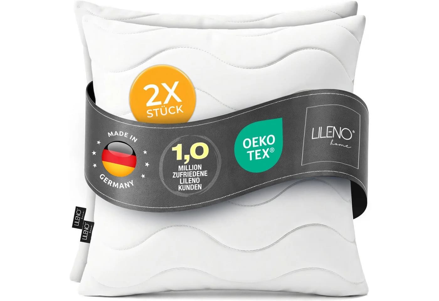 LILENO HOME Kopfkissen 40x40 cm - Made in Germany - Allergikergeeignet - Bild 2