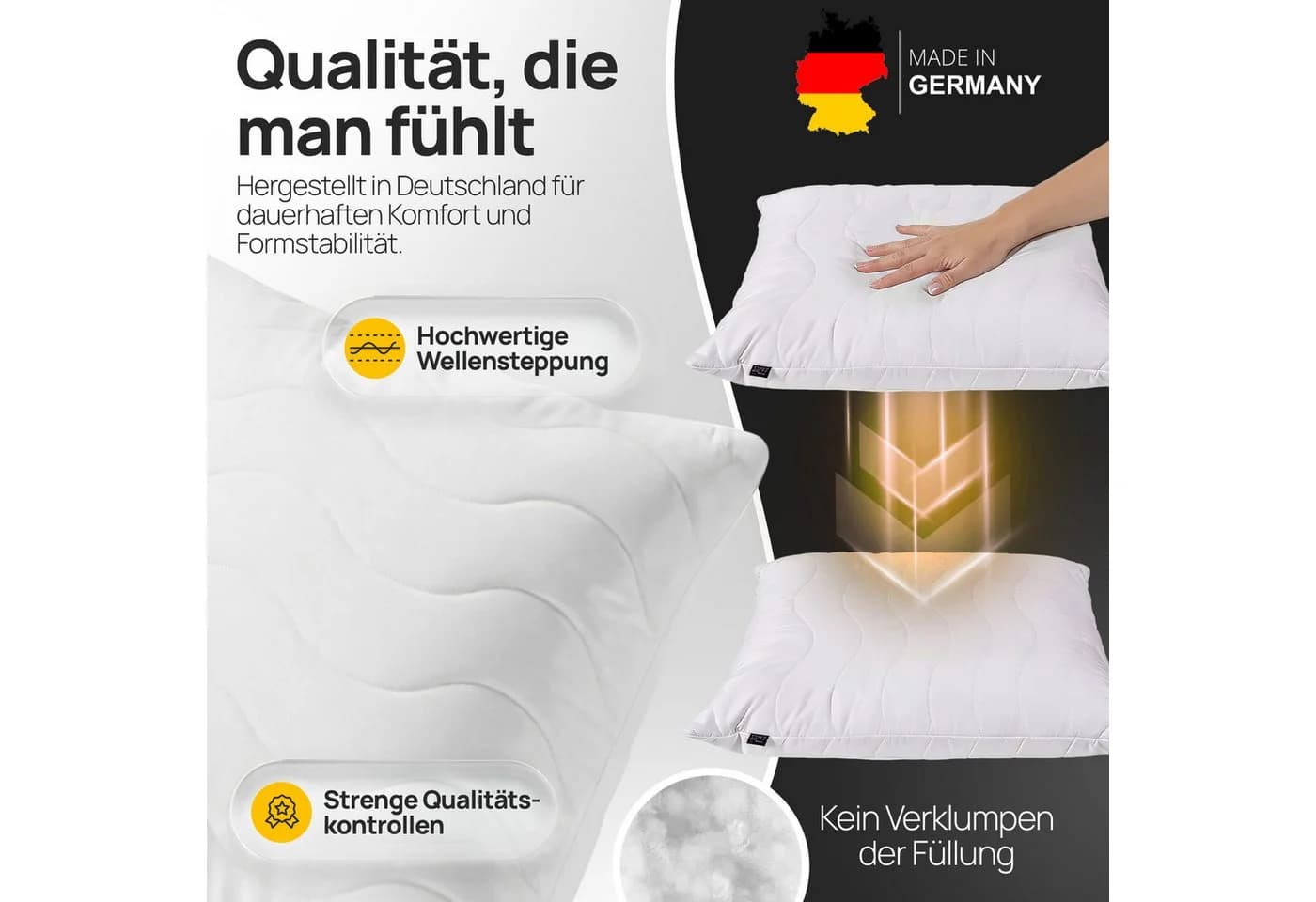 LILENO HOME Kopfkissen 40x40 cm - Made in Germany - Allergikergeeignet - Bild 4
