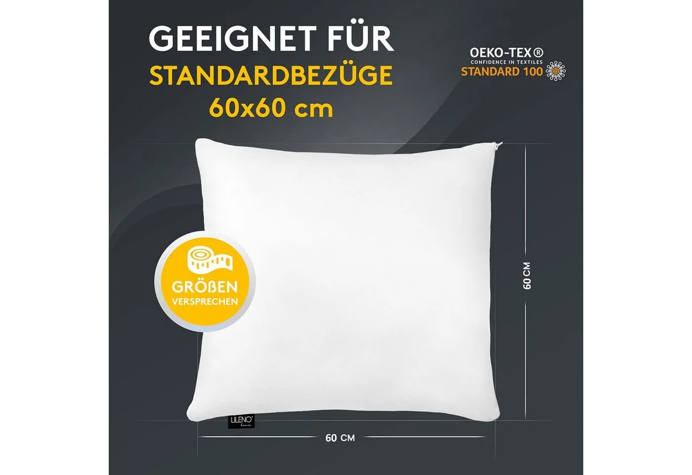 LILENO HOME Microfaserkissen 60x60 cm Allergikerfreundlich Made in Germany - Bild 5