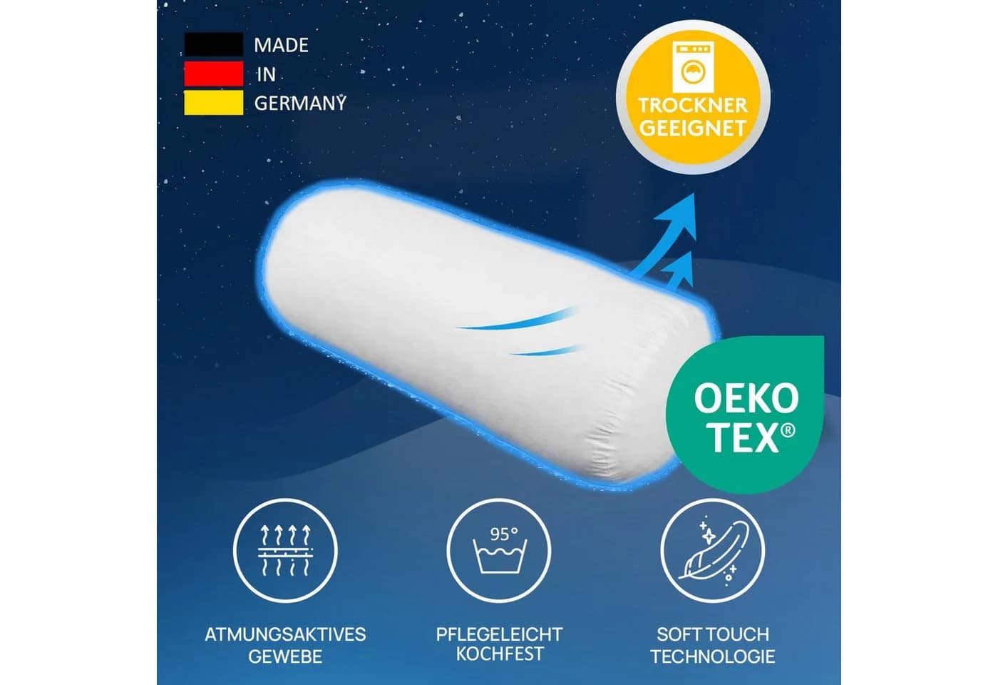 LILENO HOME Microfaserkissen Allergikergeeignet 100% Polyester Made in Germany - Bild 4