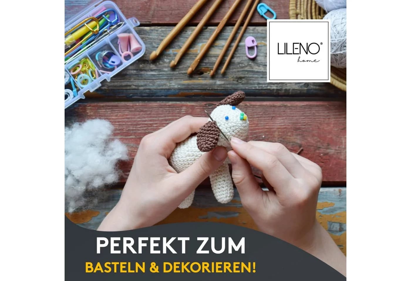 LILENO HOME Kissenfüllung 2.000g Füllwatte Vliesbeutel waschbar