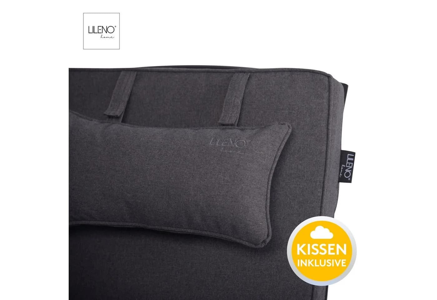 LILENO HOME Hochlehnerauflage mit Kopfkissen Anthrazit - Bild 4