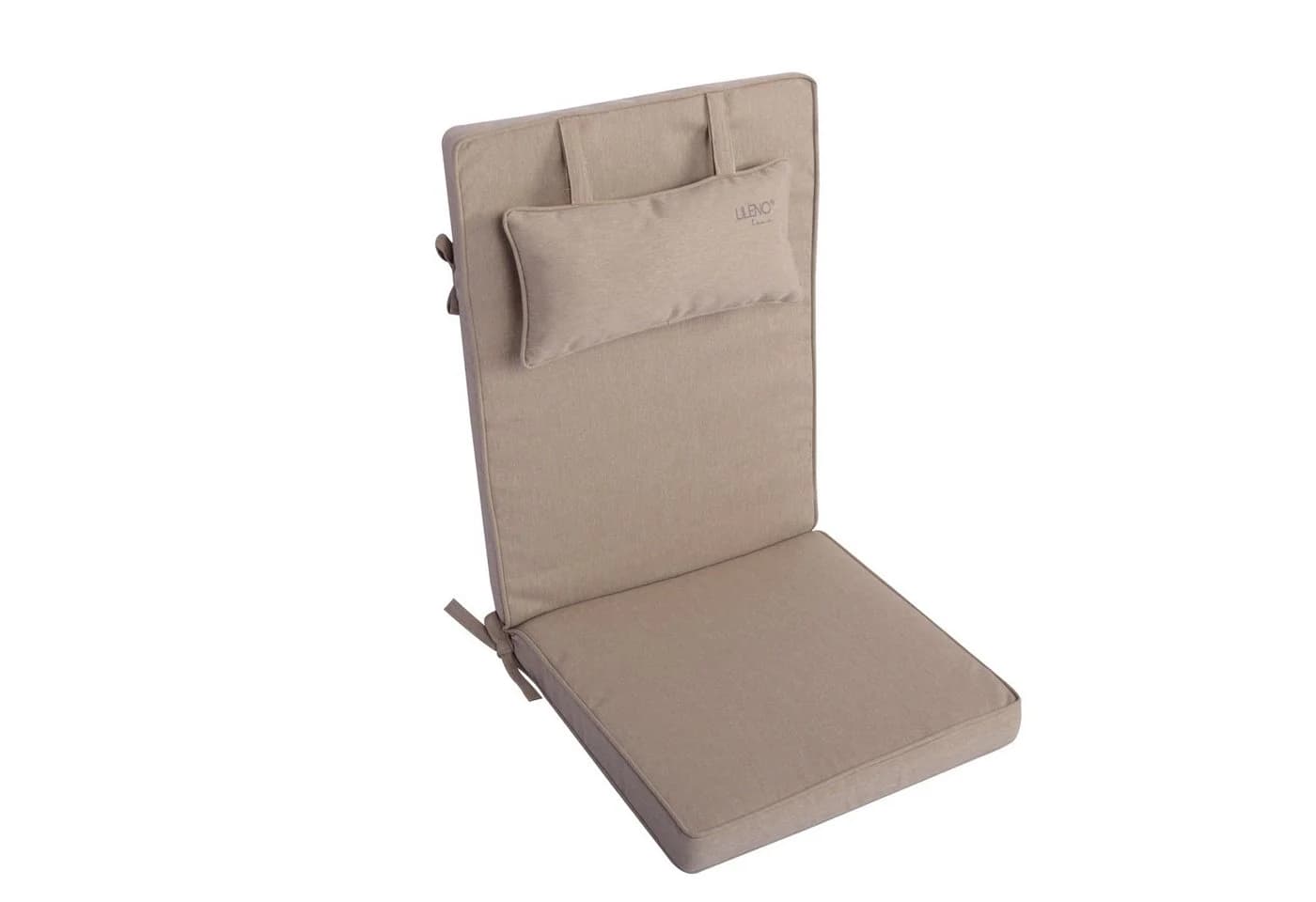 LILENO HOME Hochlehnerauflage mit Kopfkissen Taupe Sitzpolster waschbar - Bild 2