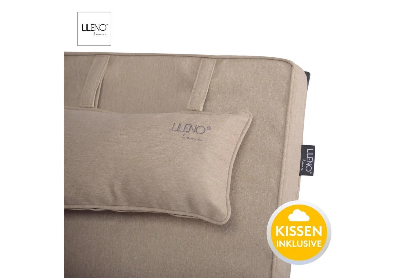 LILENO HOME Hochlehnerauflage mit Kopfkissen Taupe Sitzpolster waschbar - Bild 4
