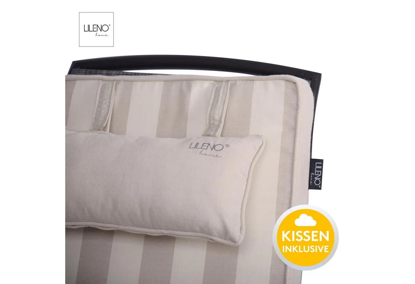 LILENO HOME Hochlehnerauflage mit Kopfkissen Beige - Bild 4