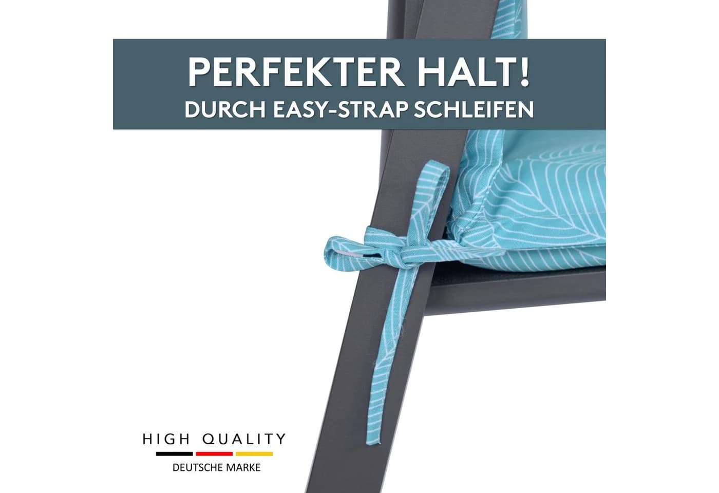 LILENO HOME Polsterauflage Niedriglehner Blätter Aqua - Bild 4