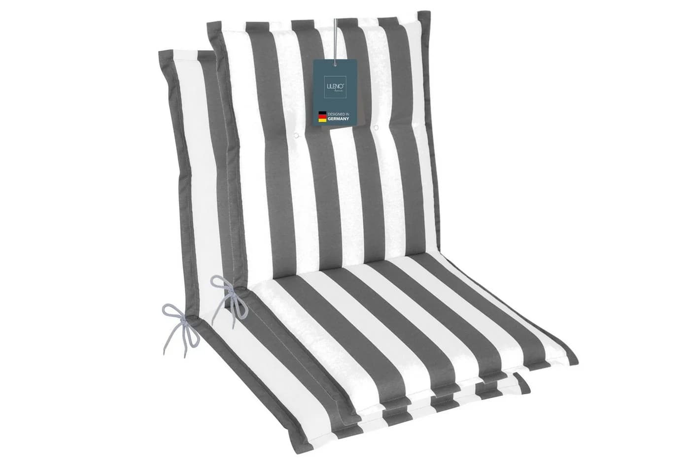 LILENO HOME Polsterauflage Niedriglehner Grau 2er Set waschbar - Bild 2