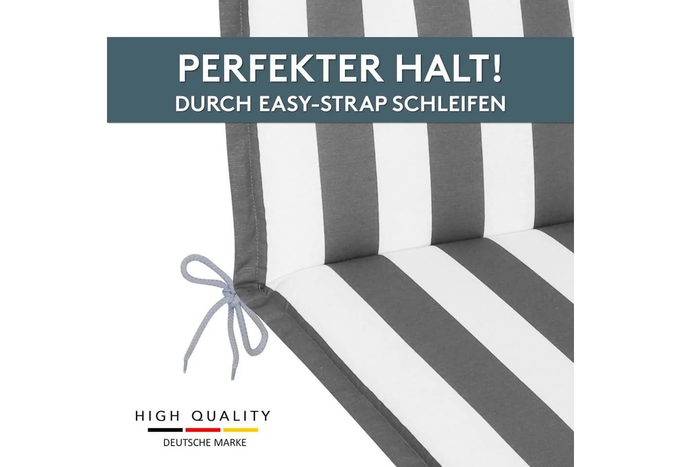 LILENO HOME Polsterauflage Niedriglehner Grau 2er Set waschbar - Bild 4