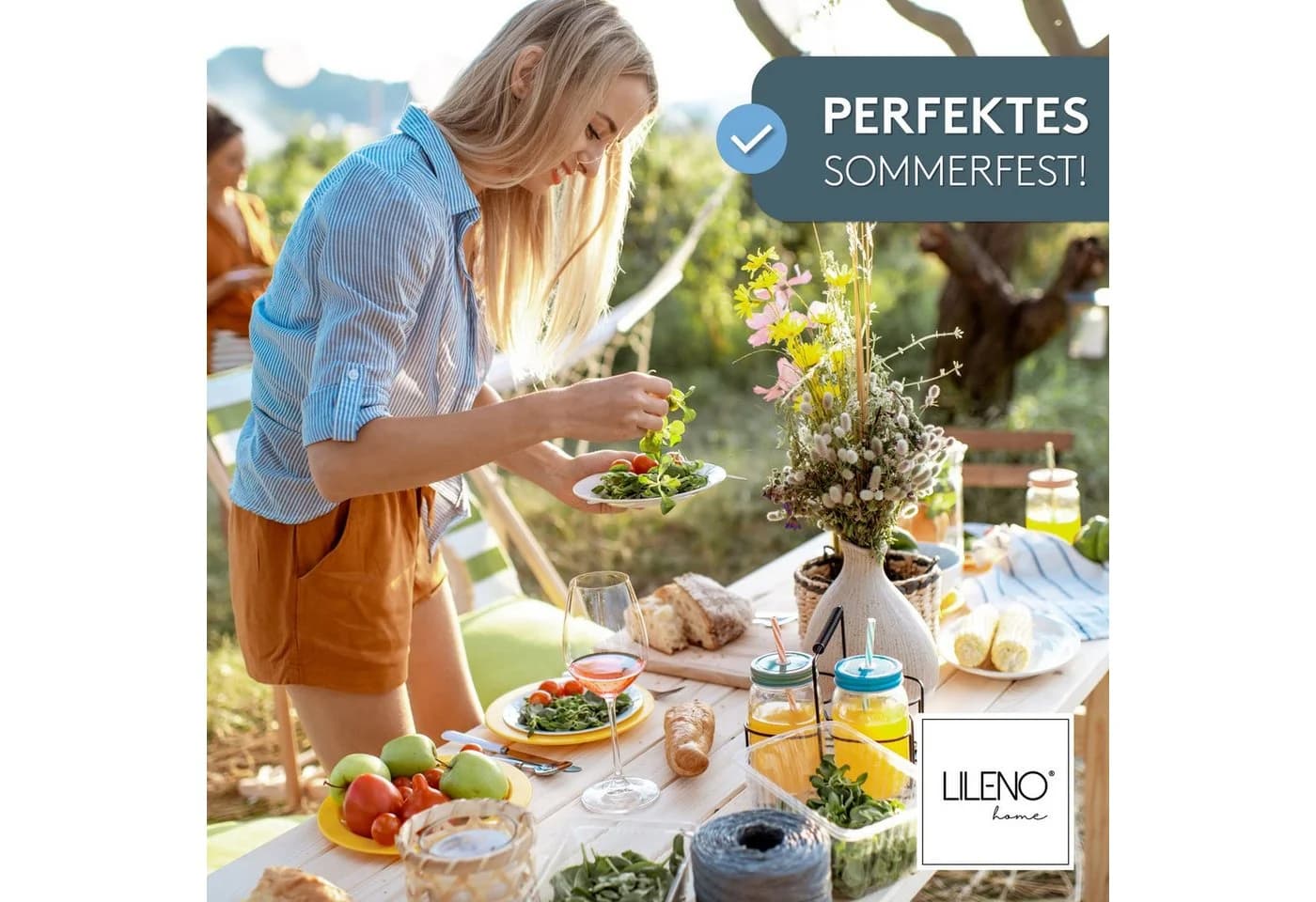 LILENO HOME Hochlehnerauflage Gartenstuhl Auflage Gelb - Bild 3