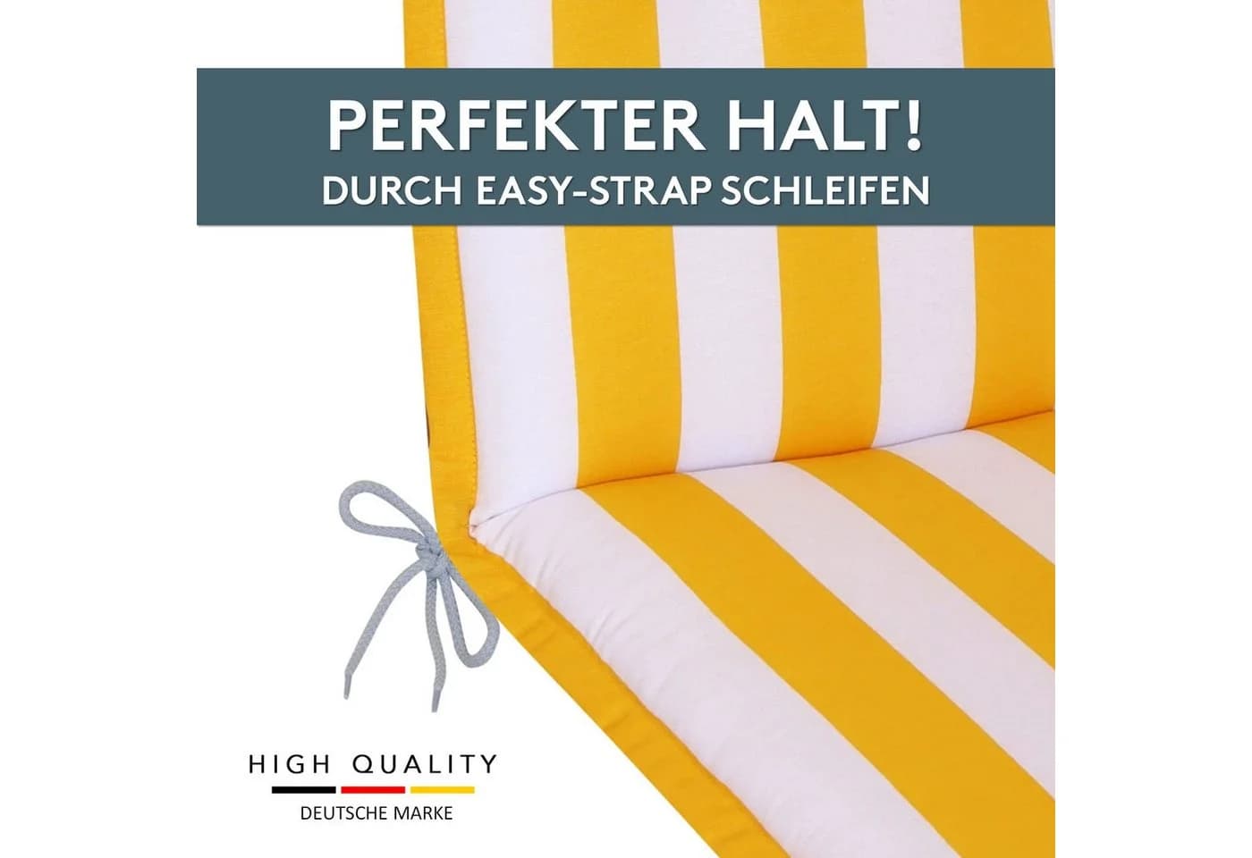 LILENO HOME Hochlehnerauflage Gartenstuhl Auflage Gelb - Bild 4