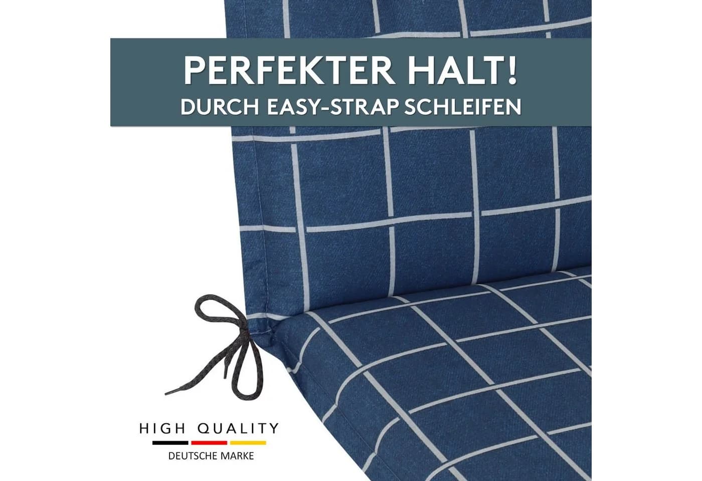 LILENO HOME Liegenauflage Dunkelblau Yacht Karo für Rollliegen - Bild 4