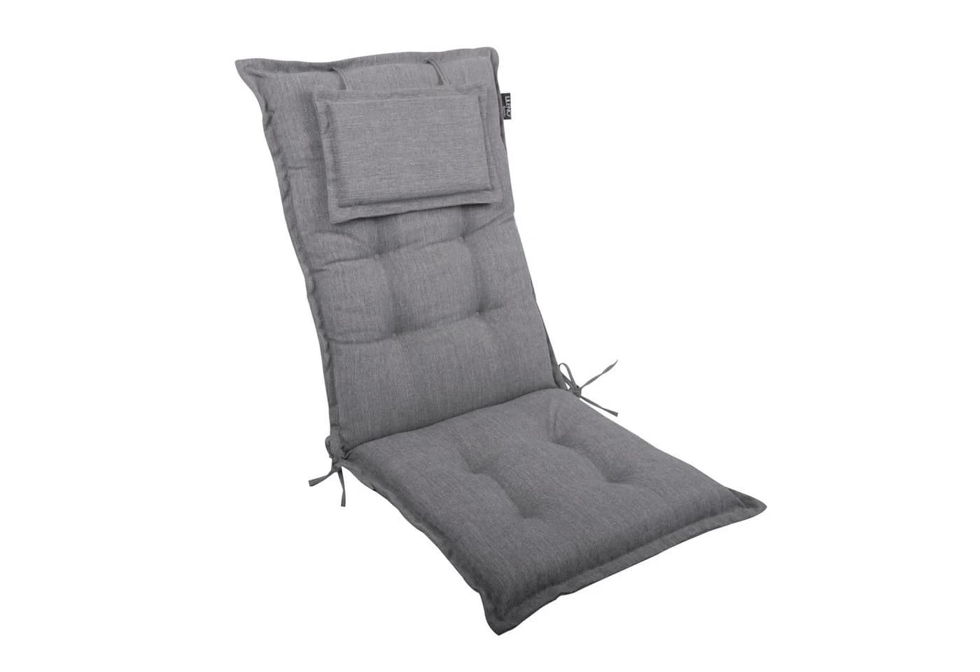 LILENO HOME Hochlehnerauflage Grau mit Kopfkissen - Bild 2
