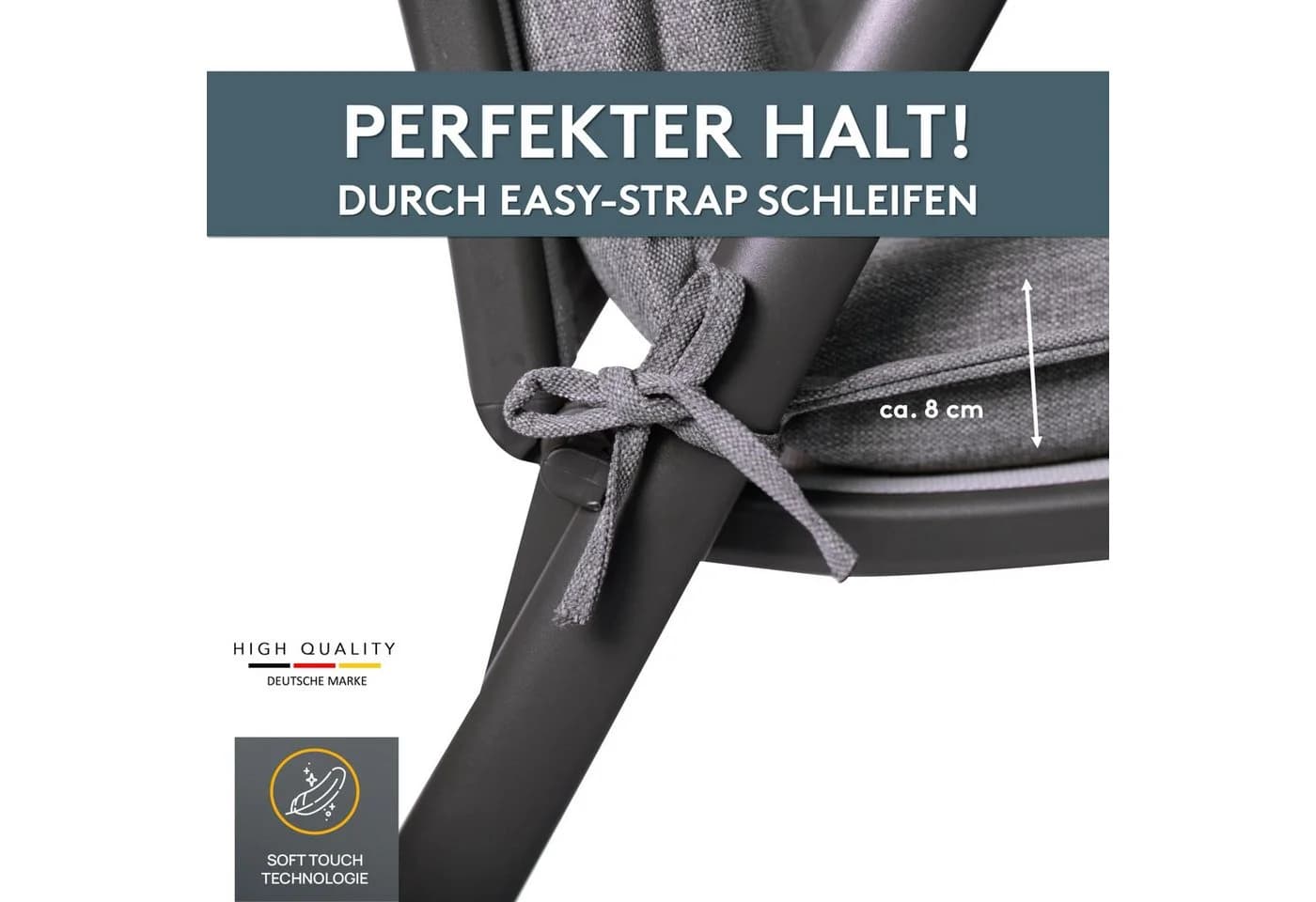 LILENO HOME Hochlehnerauflage Grau mit Kopfkissen - Bild 5