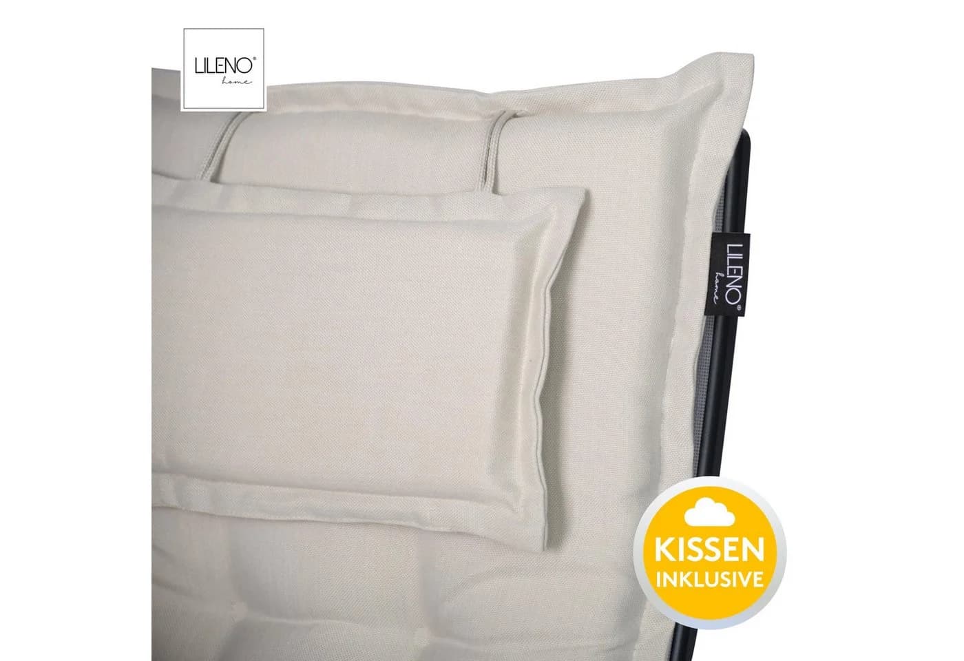 LILENO HOME Hochlehnerauflage Gartenstuhl beige mit Kopfkissen - Bild 3